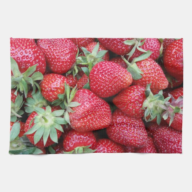 fresh strawberries kitchen towel (Horizontal)