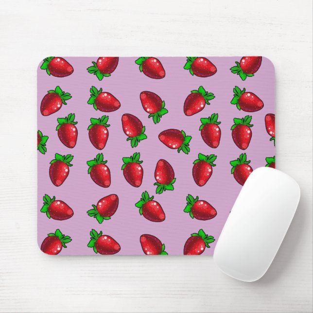 Fresh Strawberries Mouse Pad (With Mouse)