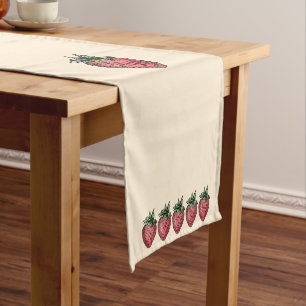 Fresh Strawberry Cluster Summer Fruit Inspiration Short Table Runner
