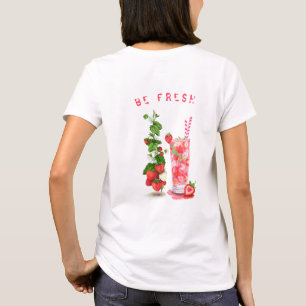 Fresh Strawberry Drink Funny T-Shirt - Custom Text
