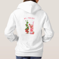 Fresh Strawberry Drink Hoodie - Custom Text