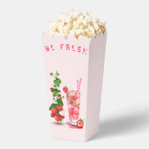 Fresh Strawberry Drink Party Popcorn Box Your Text