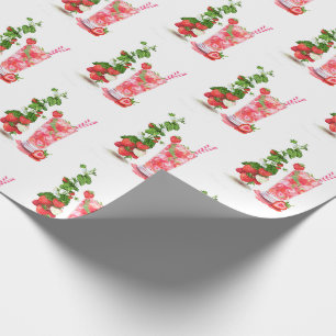 Fresh Strawberry Drink Wrapping Paper