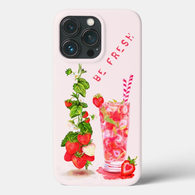 Fresh Strawberry Juice Cool Drink - Summer  Case-Mate iPhone Case (Back)