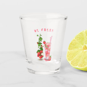 Fresh Strawberry Juice Cool Drink - Summer Fruits Shot Glass