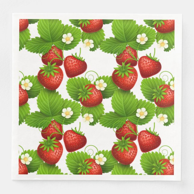 Fresh Strawberry Napkin (Front)