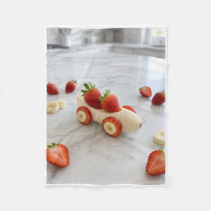 Fresh Strawberry Toy Car On Table Nature Fleece Bl Blanket
