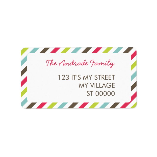 Fresh Stripe Pattern Personalized Address Labels (Front)