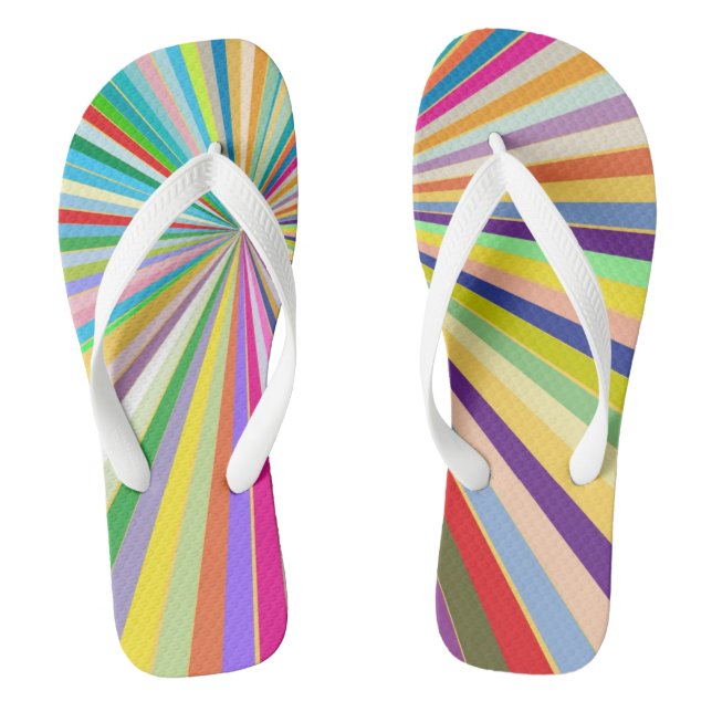 Fresh striped background flip flops (Footbed)