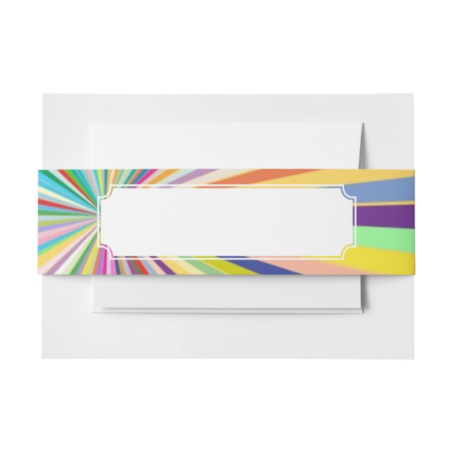 Fresh striped background invitation belly band (Front Example)