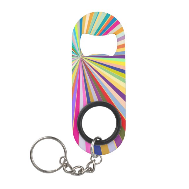 Fresh striped background keychain bottle opener (Front)