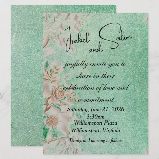 Fresh Summer Breeze Wedding Invitation  (Front/Back)