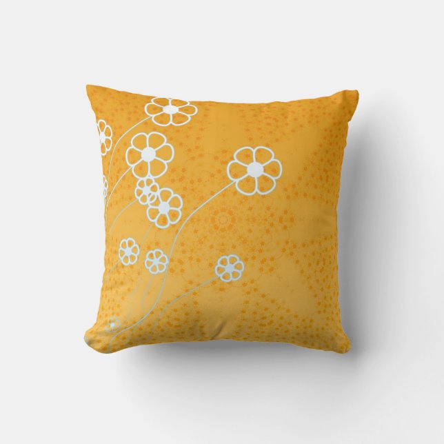 Fresh Summer Floral Stars Modern Cushion (Front)