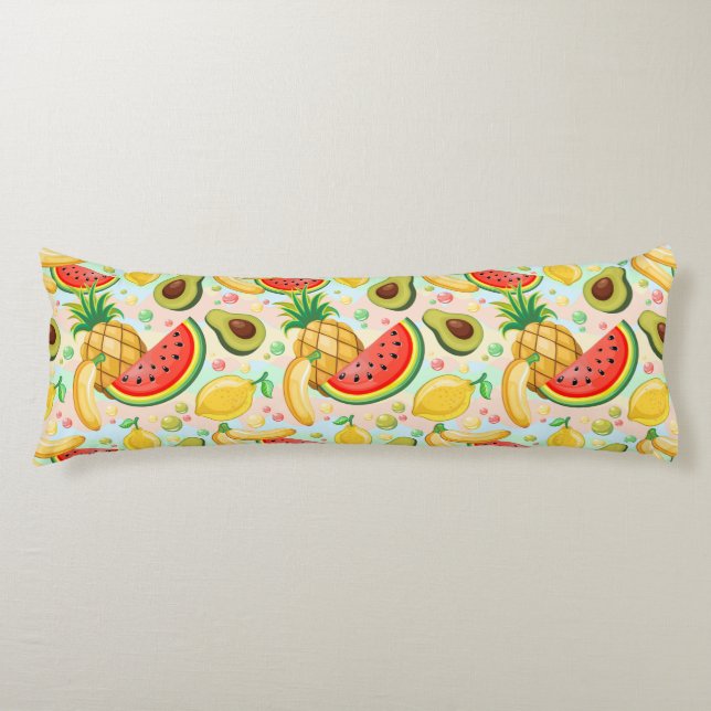 Fresh Summer Fruits Pattern Body Pillow (Front)