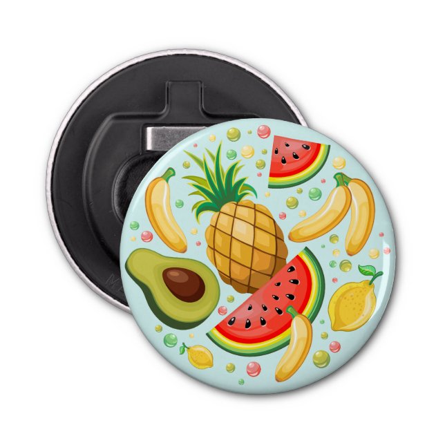Fresh Summer Fruits Pattern Bottle Opener (Front)