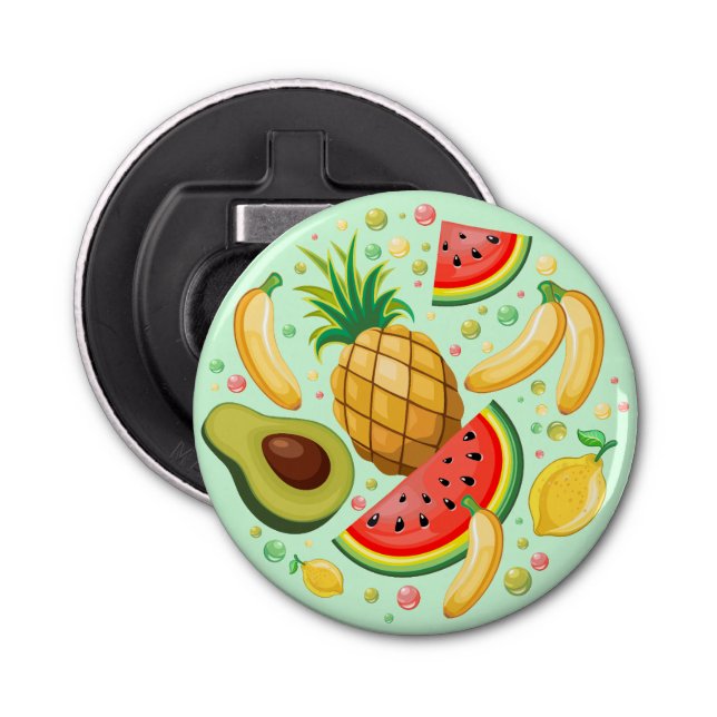 Fresh Summer Fruits Pattern Bottle Opener (Front)