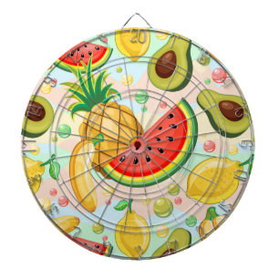 Fresh Summer Fruits Pattern Dartboard
