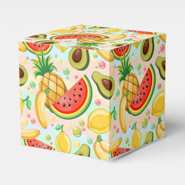 Fresh Summer Fruits Pattern Favor Box (Front Side)
