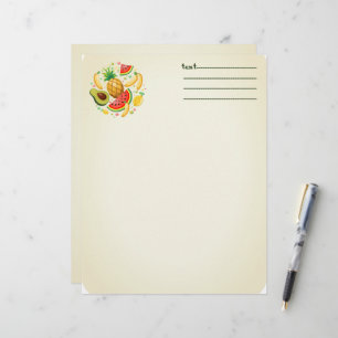 Fresh Summer Fruits Pattern Letterhead