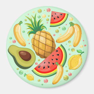 Fresh Summer Fruits Pattern Magnet