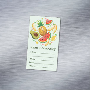 Fresh Summer Fruits Pattern Magnetic Business Card