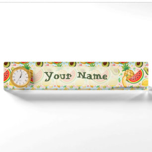 Fresh Summer Fruits Pattern Nameplate