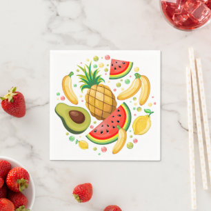 Fresh Summer Fruits Pattern Napkin