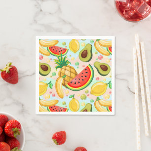 Fresh Summer Fruits Pattern Napkin