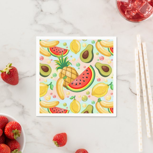 Fresh Summer Fruits Pattern Napkin (Insitu)