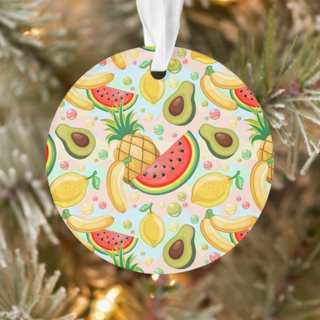 Fresh Summer Fruits Pattern Ornament (Tree)