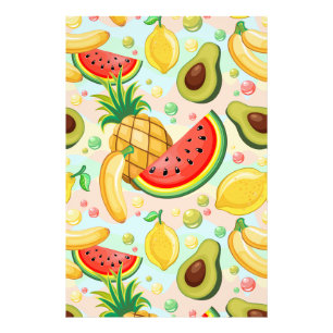 Fresh Summer Fruits Pattern Photo Print