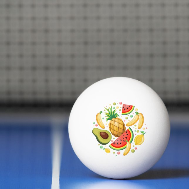 Fresh Summer Fruits Pattern Ping Pong Ball (Net)