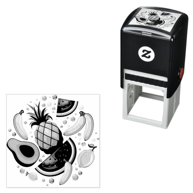 Fresh Summer Fruits Pattern Self-inking Stamp (In Situ)