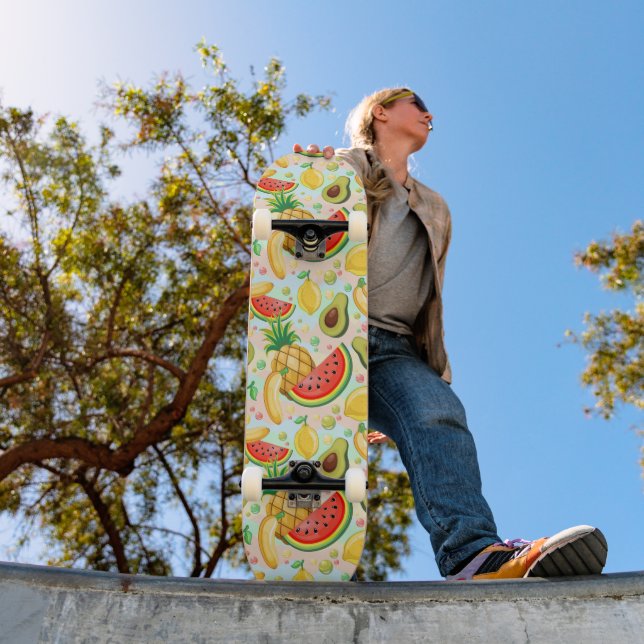 Fresh Summer Fruits Pattern Skateboard (Outdoor 1)