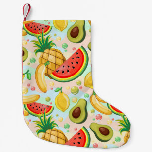 Fresh Summer Fruits Pattern Small Christmas Stocking