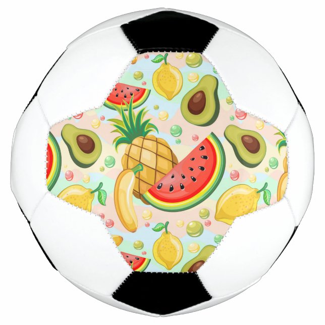 Fresh Summer Fruits Pattern Soccer Ball (Front)
