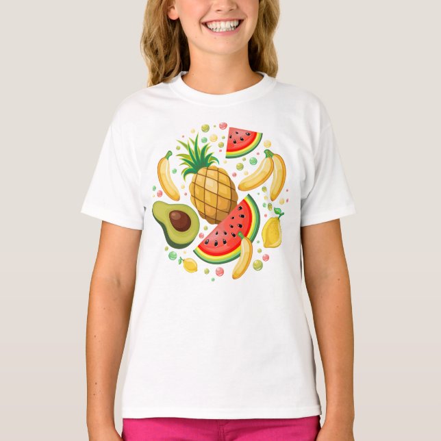 Fresh Summer Fruits Pattern T-Shirt (Front)