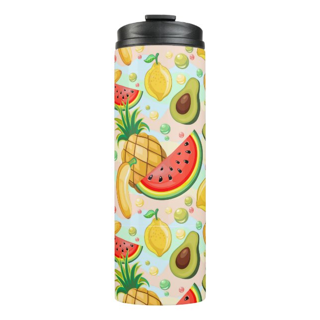 Fresh Summer Fruits Pattern Thermal Tumbler (Front)