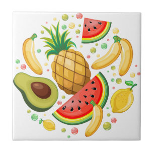 Fresh Summer Fruits Pattern Tile