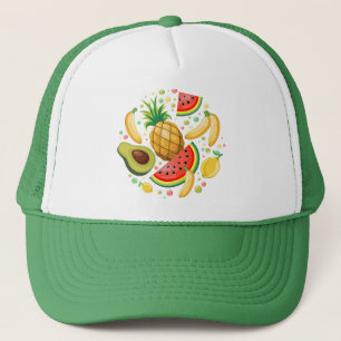 Fresh Summer Fruits Pattern Trucker Hat