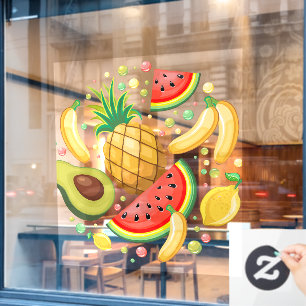 Fresh Summer Fruits Pattern Window Cling