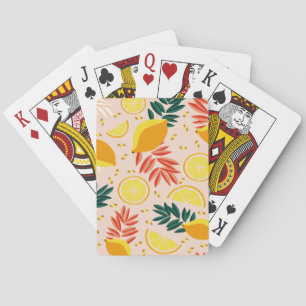 Fresh Summer Gold Lemon Fruit Playing Cards