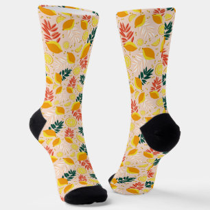 Fresh Summer Gold Lemon Fruit Socks