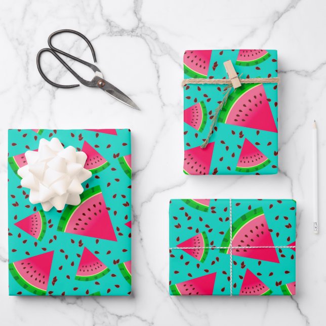 Fresh Summer Watermelon Slice Cool  Wrapping Paper Sheet (Front)