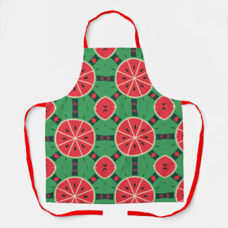 Fresh Summer Watermelon Slices Pattern Kitchen  Apron