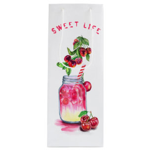 Fresh Sweet Cherry Juice Cool Drink - Hot Summer  Wine Gift Bag