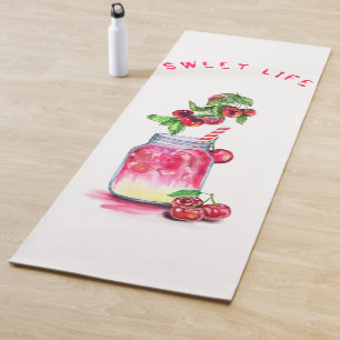Fresh Sweet Cherry Juice Cool Drink - Summer Party Yoga Mat