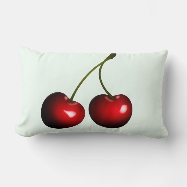 Fresh Sweet Cherry Lumbar Pillow (Front)