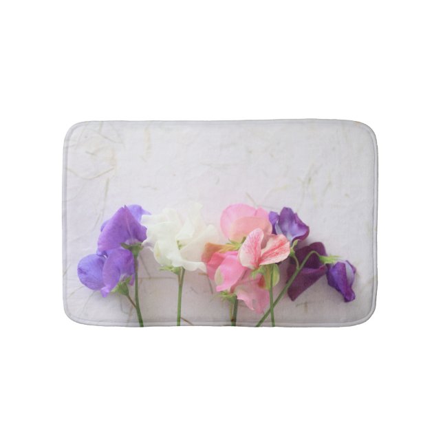 Fresh sweet peas bath mat (Front)