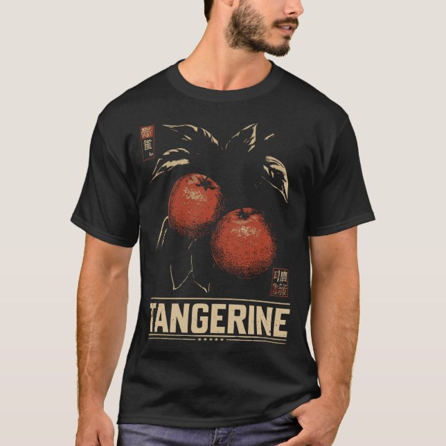 Fresh Tangerine Citrus Harvest Vintage Design T-Shirt (Front)